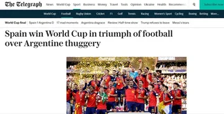 Duro ataque de The Telegraph contra la Selección argentina tras la final del Mundial