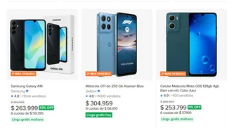 Los 3 celulares más vendidos en Mercado Libre y sus precios en septiembre de 2026