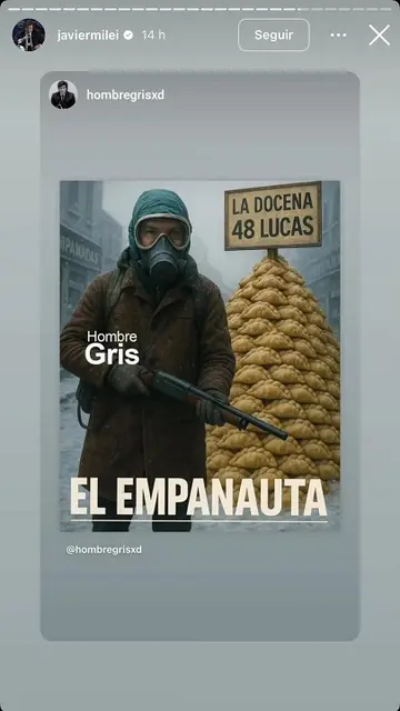Milei se hizo eco de varios posteos que cargaban a Darín