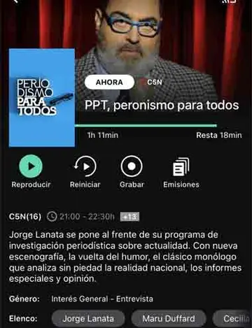 Captura de pantalla del error de Flow.