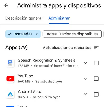 Podés ordenar tus aplicaciones por las menos utilizadas.
