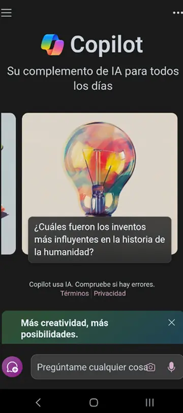 Copilot es la inteligencia artificial desarrollada por Microsoft.
