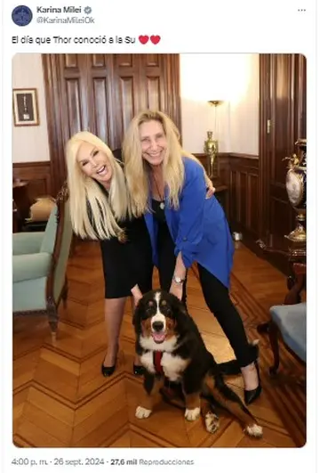 La foto de Karina Milei con Susana Giménez