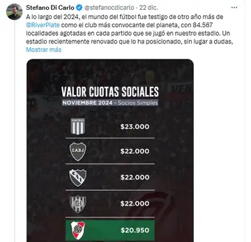 El mensaje del dirigente de River Stefano Di Carlo