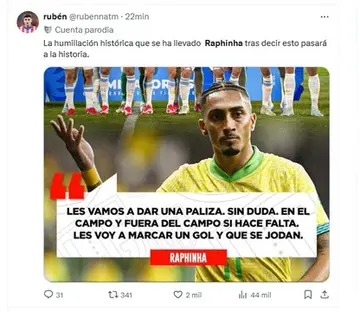 Las redes sociales se colmaron de memes, en especial dirigidos a Raphinha