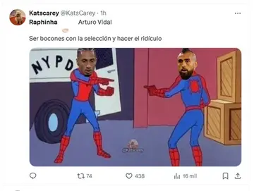 Las redes sociales se colmaron de memes, en especial dirigidos a Raphinha