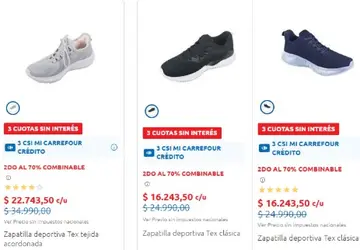 Algunos de los modelos de zapatillas con fuertes descuentos en Carrefour