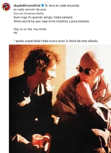 La despedida de Skay tras la muerte del Indio Solari