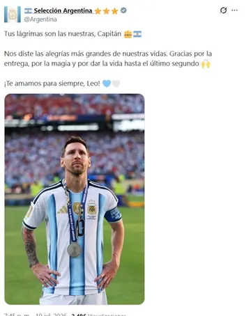 El mensaje de la AFA para Lionel Messi