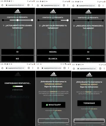 La encuesta falsa a través de WhatsApp.