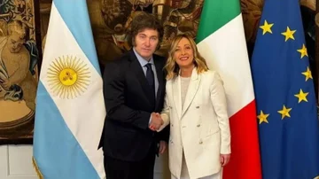 Javier Milei y Giorgia Meloni