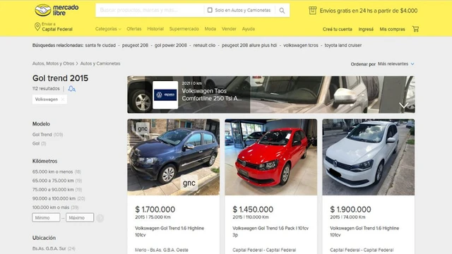 Para Mercado Libre estos son los vehículos más atractivos para los argentinos