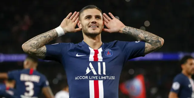 Mauro Icardi, con la camiseta del PSG