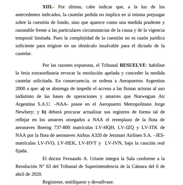 Detalles de lo resuelto por la Justicia.