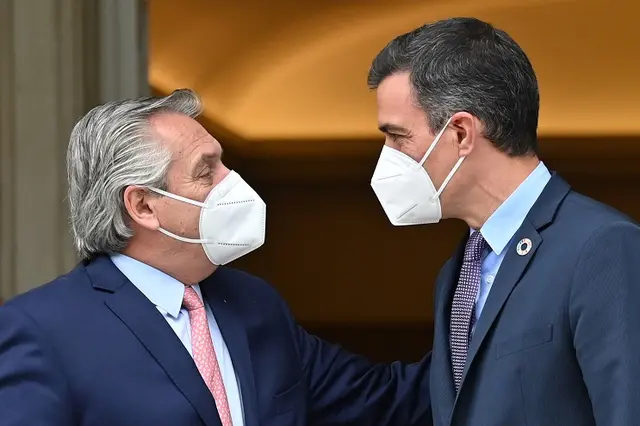  Alberto Fernández recibió este martes el respaldo de su par español, Pedro Sánchez, en la renegociación de la deuda