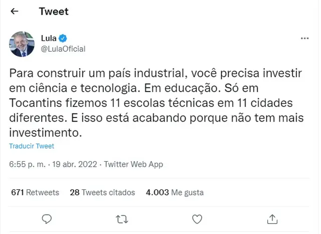 Brasil: Lula Da Silva confirmó su candidatura a presidente