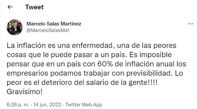 El mensaje en redes sociales del dueño de Café Martínez, tras conocer el dato de inflación