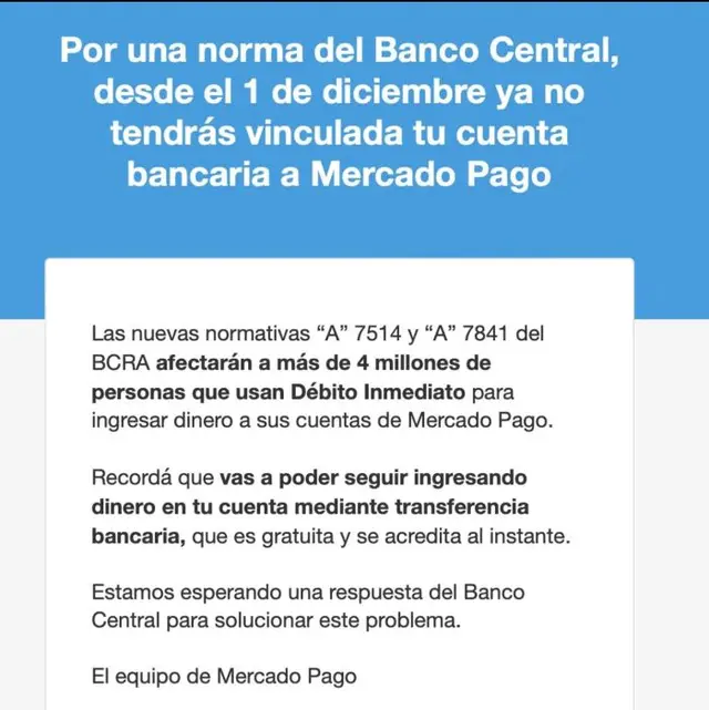 Mercado Pago advirtió a sus usuarios