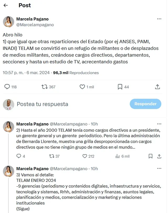 Marcela Pagano dio su posición sobre el cierre de Telam