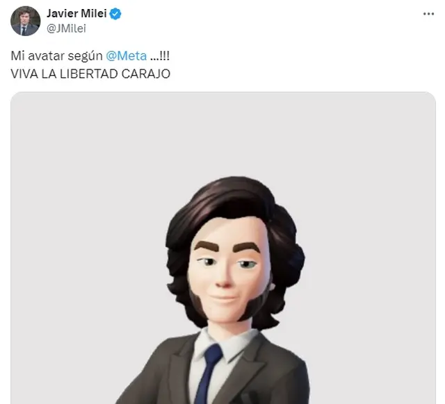 El mensaje de Javier Milei al mostrar su avatar