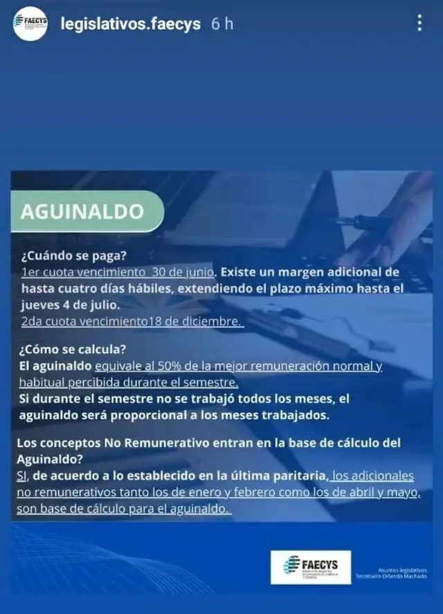 Los trabajadores mercantiles de la rama general percibirán la primera cuota del SAC antes del domingo 30 de junio