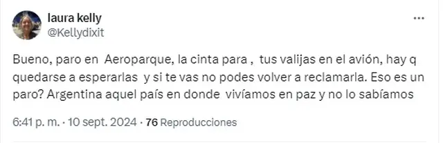 Otro de los mensajes sobre la medida de fuerza que afectó vuelos