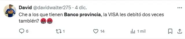 Otro de los usuarios que se quejaron en redes