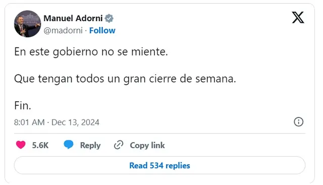 El vocero presidencial, Manuel Adorni, se sumó a la polémica con Victoria Villarruel
