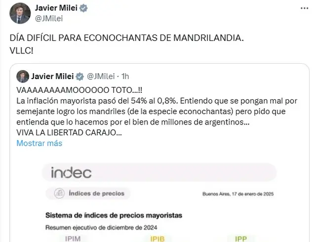 El mensaje de Javier Milei
