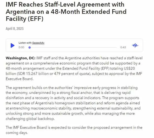 El mensaje del FMI sobre el acuerdo con Argentina