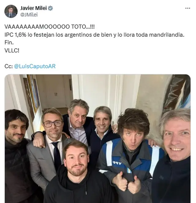 El mensaje de Javier Milei en redes tras el dato de inflación de junio