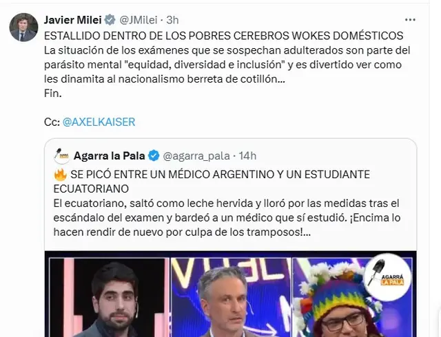 El fuerte mensaje de Javier Milei en medio de la polémica por el examen de residencia