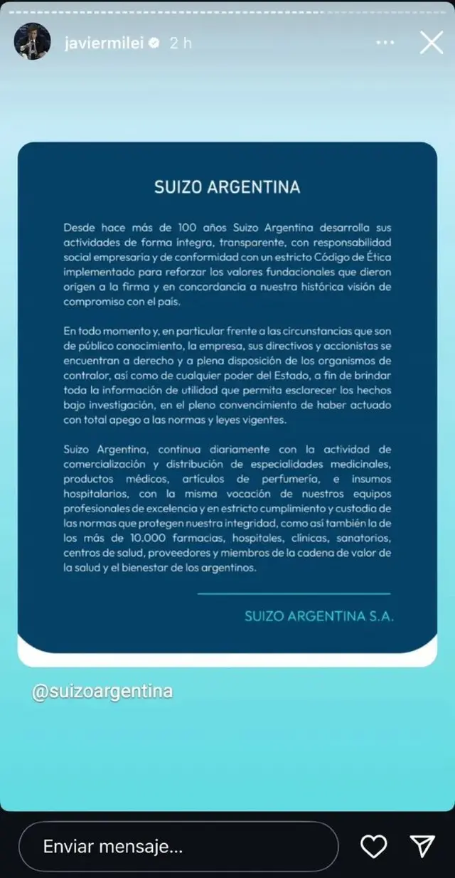 El primer tuit de Milei sobre el caso de coimas en ANDIS 