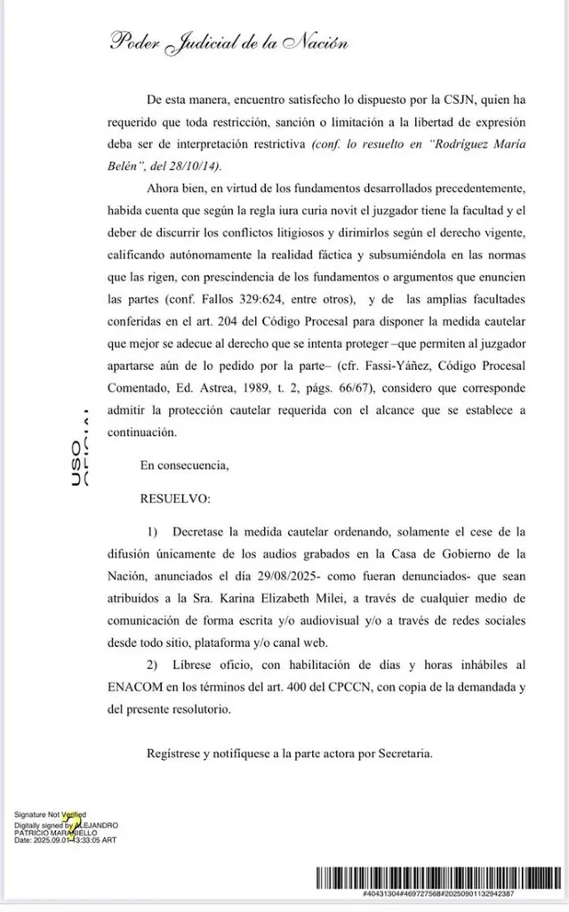 La parte resolutiva del fallo