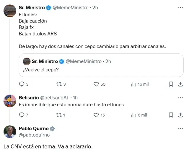 El Secretario de Finanzas Pablo Quirno dijo que la CNV aclarará la norma