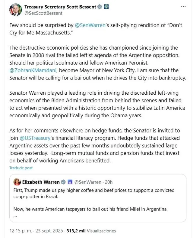 El tuit del secretario de Estado de los Estados Unidos