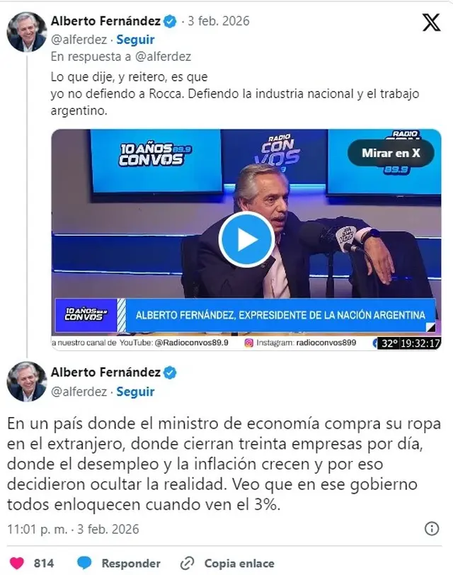 El tuit de Alberto Fernández que dio origen a la polémica