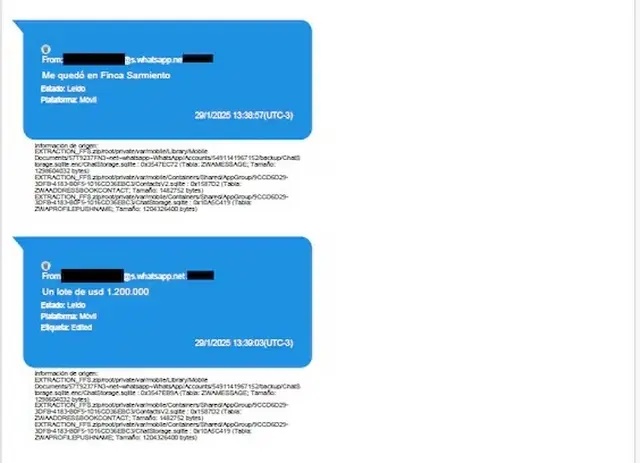 También consultó por un lote de u$s1.200.000