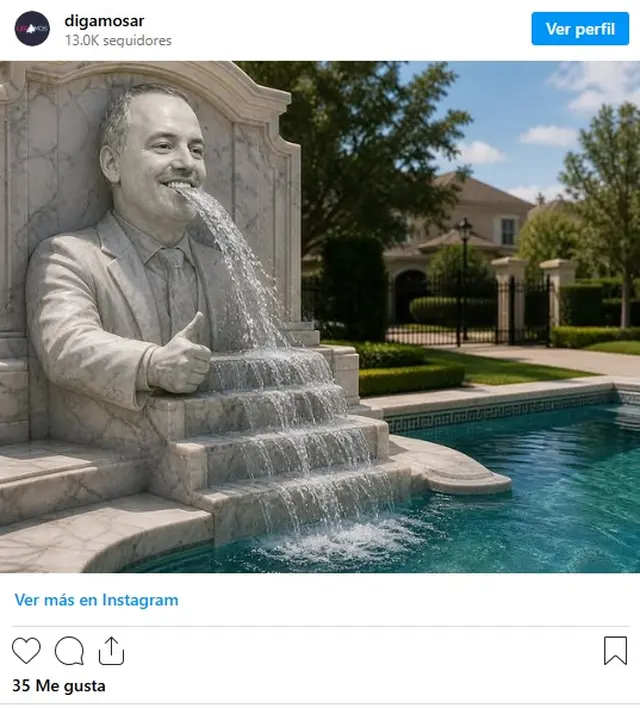 El ingenio por la cascada en la pileta de la casa de Adorni