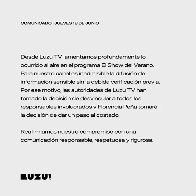 El comunicado de Luzu que anuncia la desvinculación de Florencia Peña