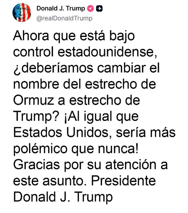 El mensaje que publicó Donald Trump en sus redes sociales.