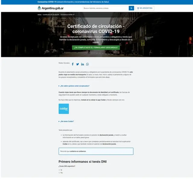 El permiso se tramita a través de la página web