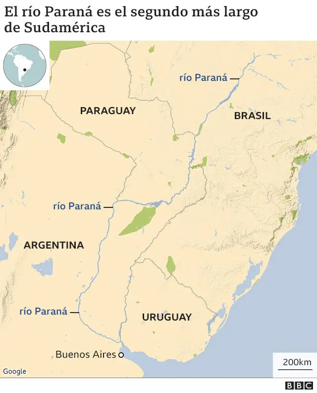 Esta es la zona atravesada por el Río Paraná.