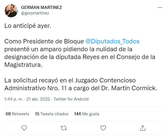 El tuit que publicó el presidente de