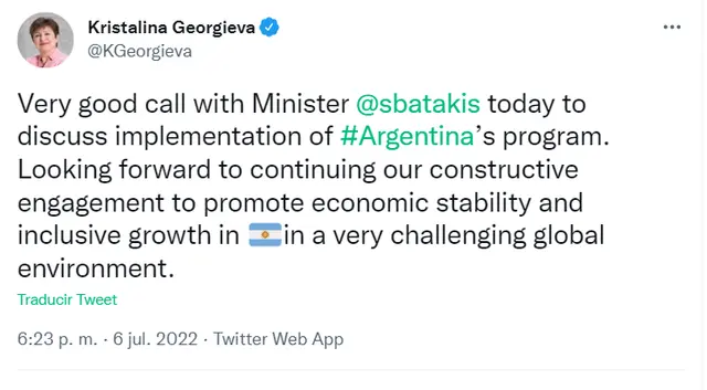 El tuit de Georgieva
