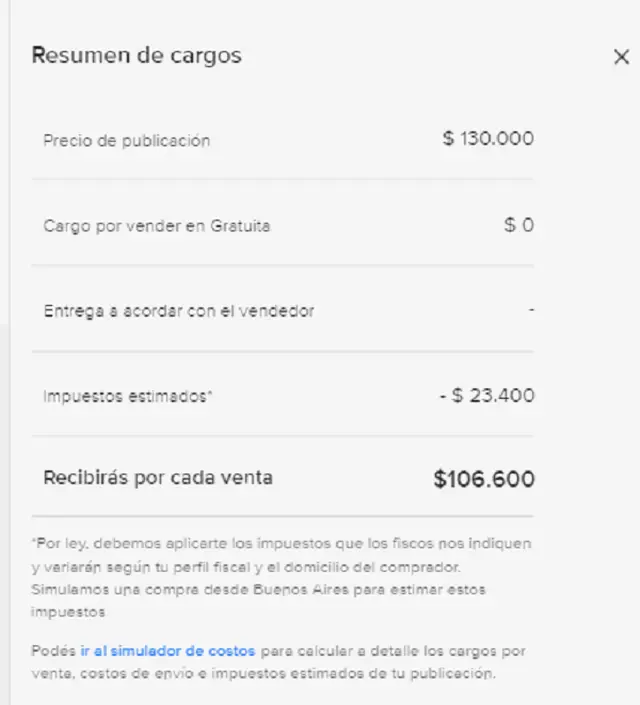 El usuario publicó que por su venta, le retendrían más del 20% en concepto e IVA Bienes Usados.
