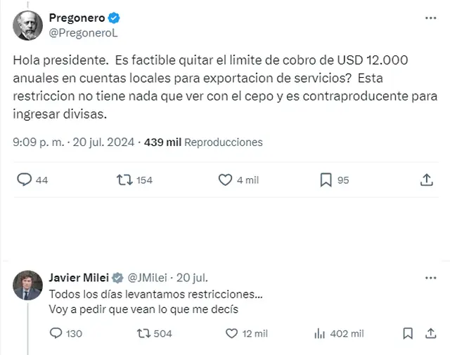 tuit de milei