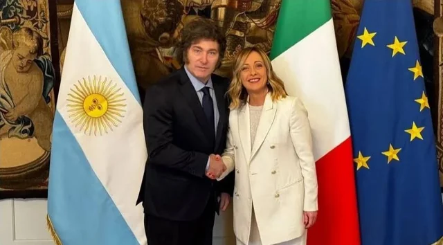 Javier Milei y Giorgia Meloni