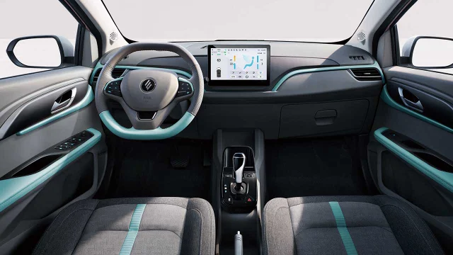 Interior del auto chino Jmev Easy 3, el más barato de Argentina. Imagen oficial de la marca