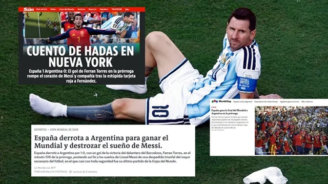 La reacción de la prensa internacional a la derrota de Argentina con España y el foco en Lionel Messi